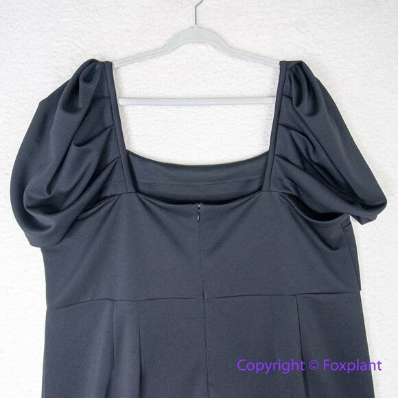 New! Eloquii black sheath dress square neck cap sleeve, size 24 - Picture 8 of 12